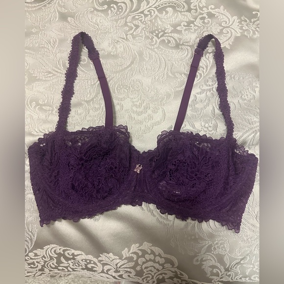 Savage X Fenty Other - Savage X Fenty 38DDD plum color romantic corded lace balconette bra.